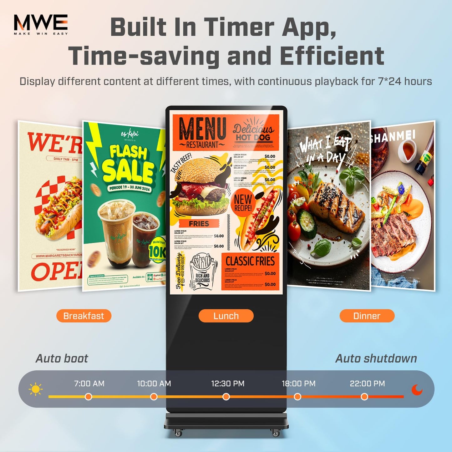QIXZOCV MWE 54 Inch Indoor Digital Signage Touchscreen Kiosk Floor Standing Advertising Display LCD Totem Interactive Display Poster Android System with Auto Media Player