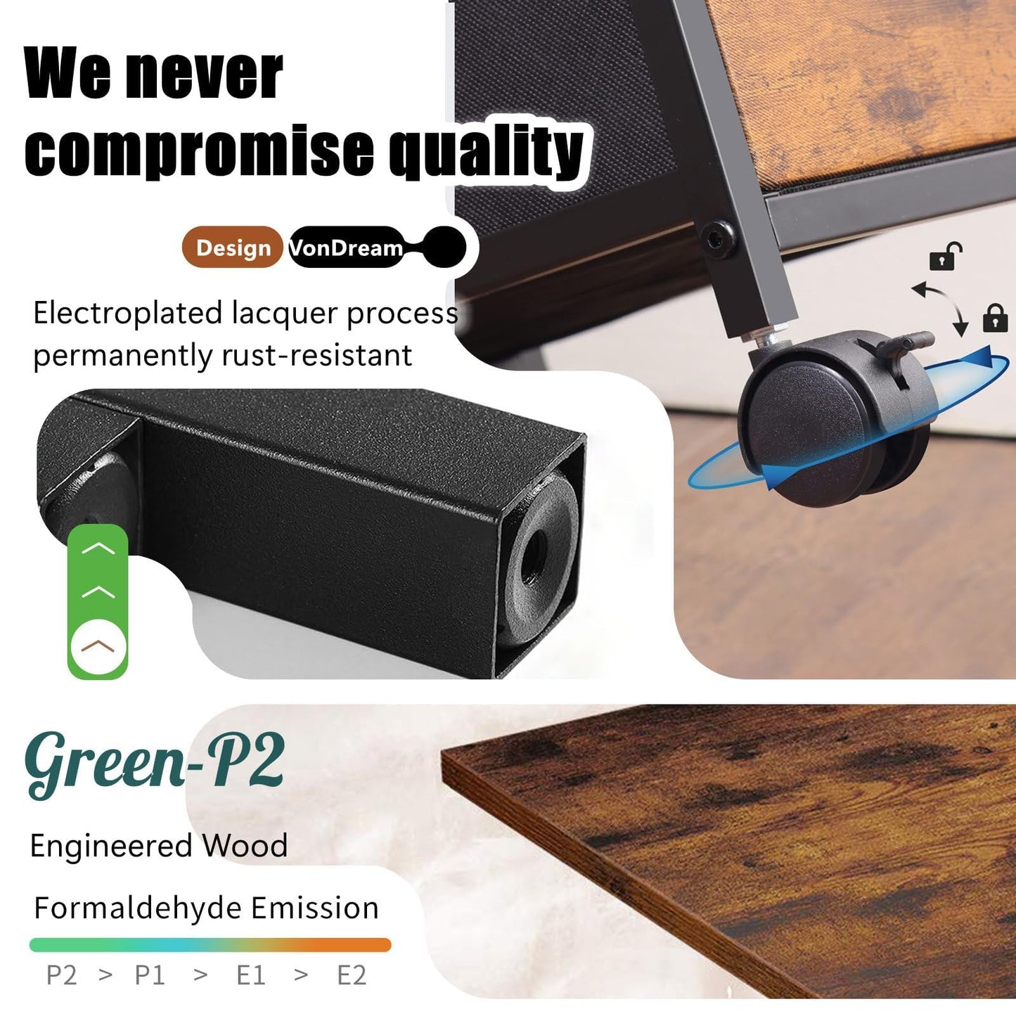 VonDream Printer Stand with Charging Station, File Cabinet for Home Office