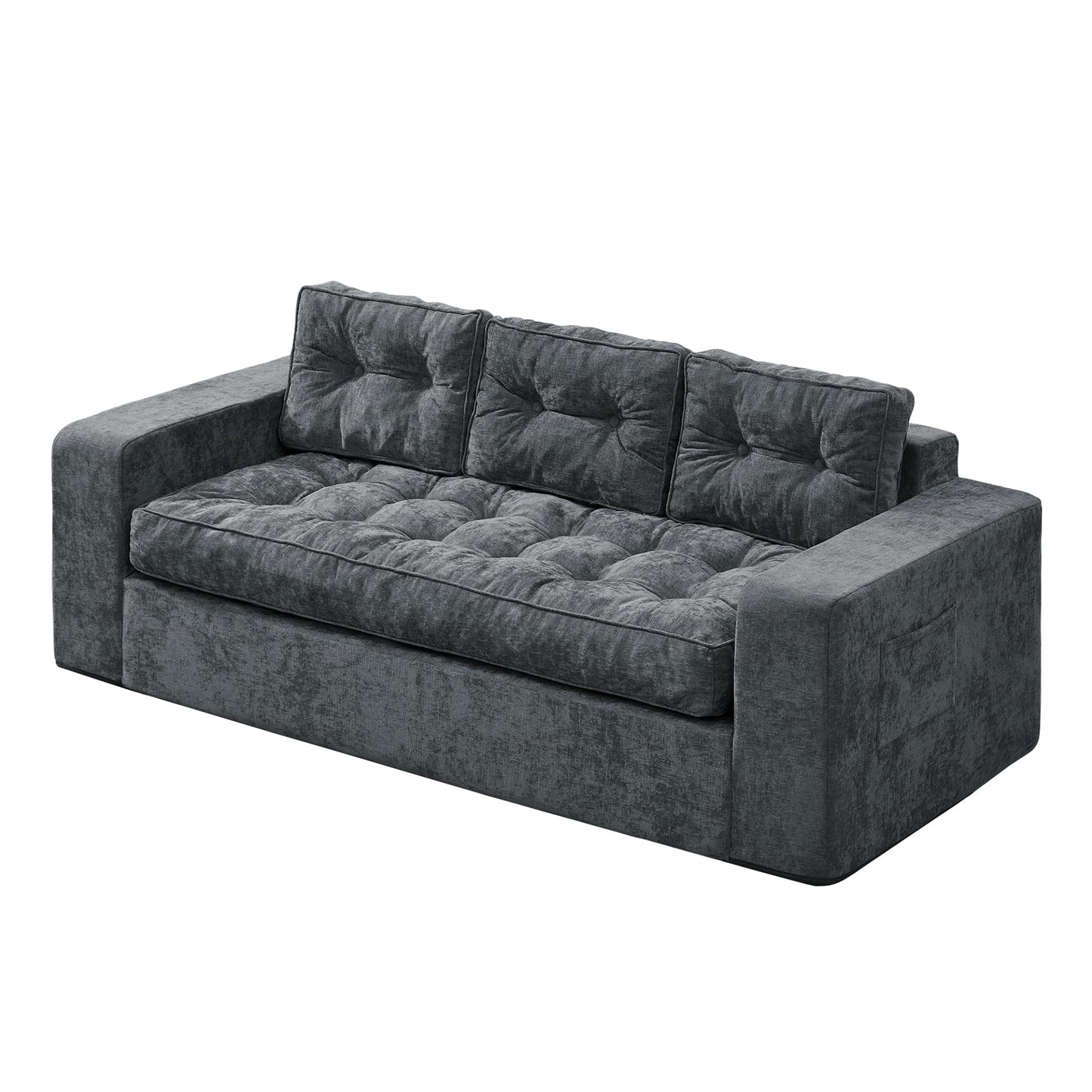 Hobestluk 3-Seater Sofa Boneless Couch with Tufted Button Design 2 in 1 Comfy Cloud Couch Oversized Sofa for Living Room Bedroom Apartment or Office