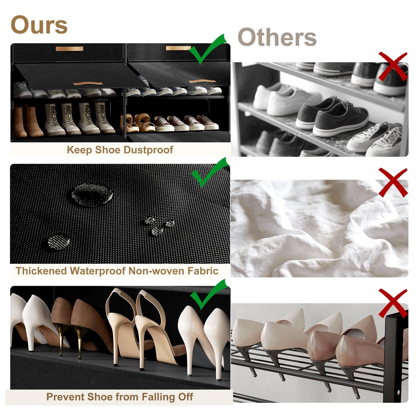 Gasvadivum Shoe Storage Cabinet with Door, 54 Pairs Shoe Rack 2 by 9 Tier Space Saving Plastic Shoe Organizer with Cover for Closet, Hallway, Living Room, Bedroom, Garage,Black