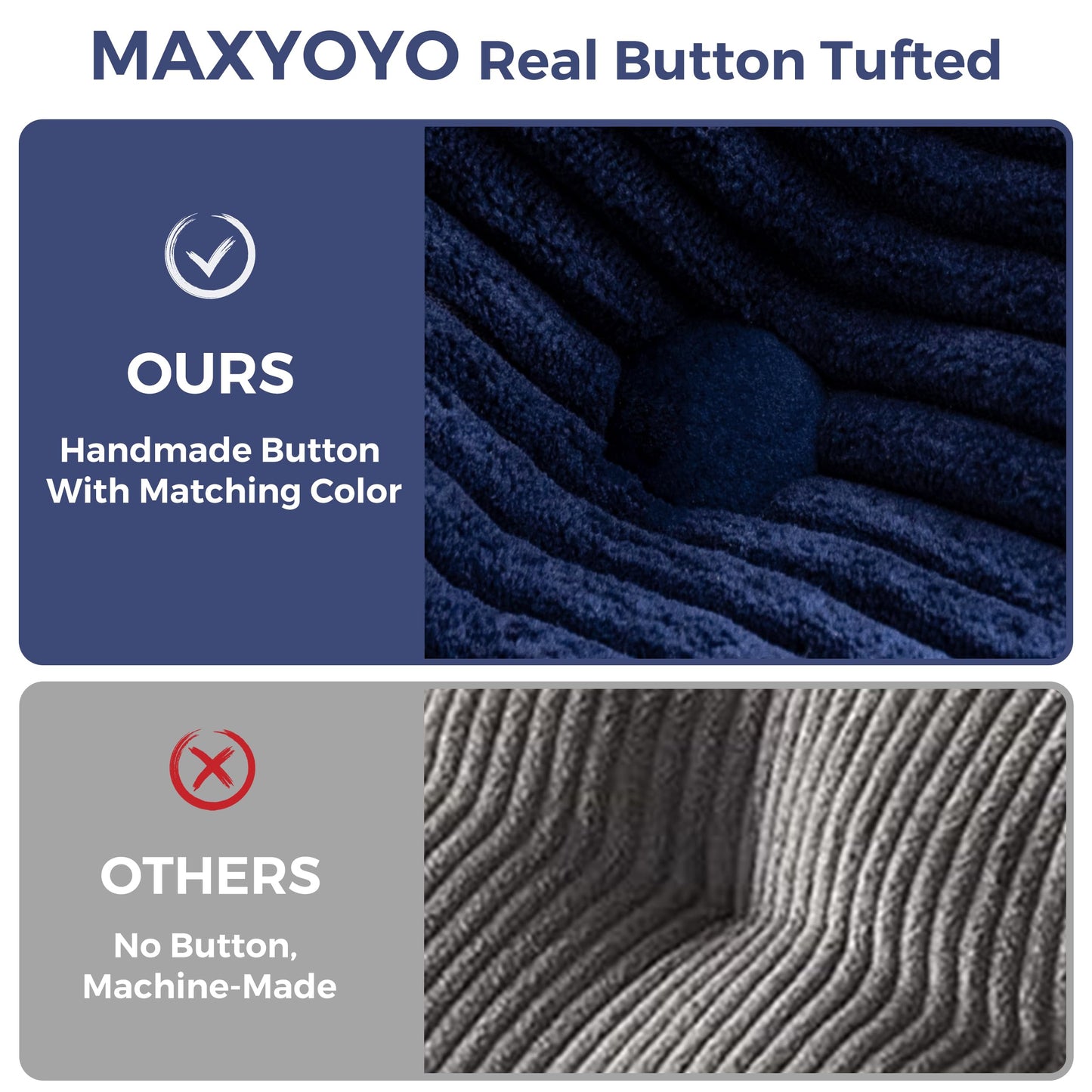 MAXYOYO Folding Sofa Bed, L-Shaped Convertible Sofa Bed with Armrest Foldable Sleeper Sofa with Pillow, Portable Fold Out Chair Bed Comfy Floor Lounge for Living Room Bedroom, Navy