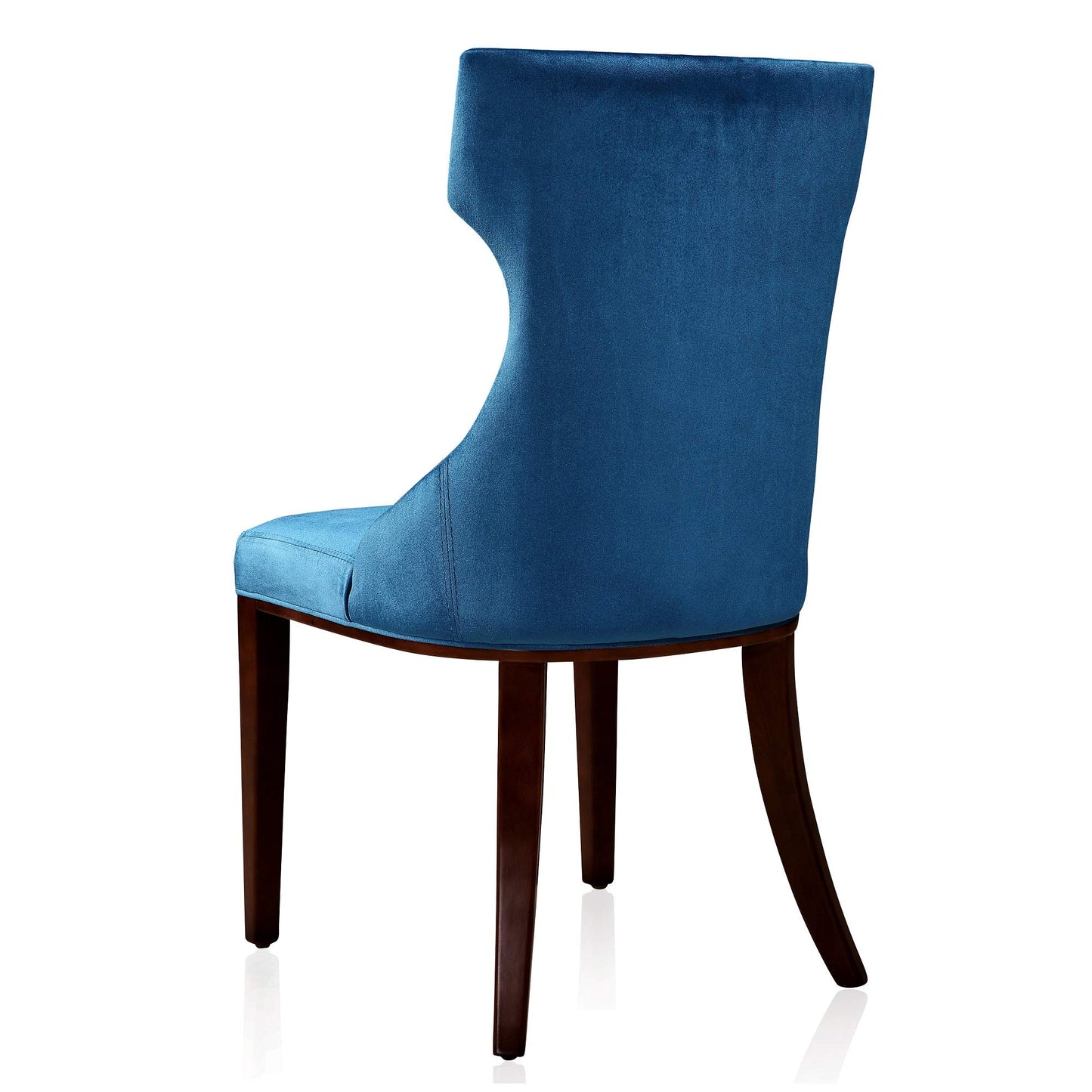 Manhattan Comfort Reine Dining Chairs Set of 2, Upholstered Seats with Diamond Stitching, Solid Beech Wood Frame, 4-Leg Base, 18.5" Seat Height, Fully Assembled, Cobalt Blue