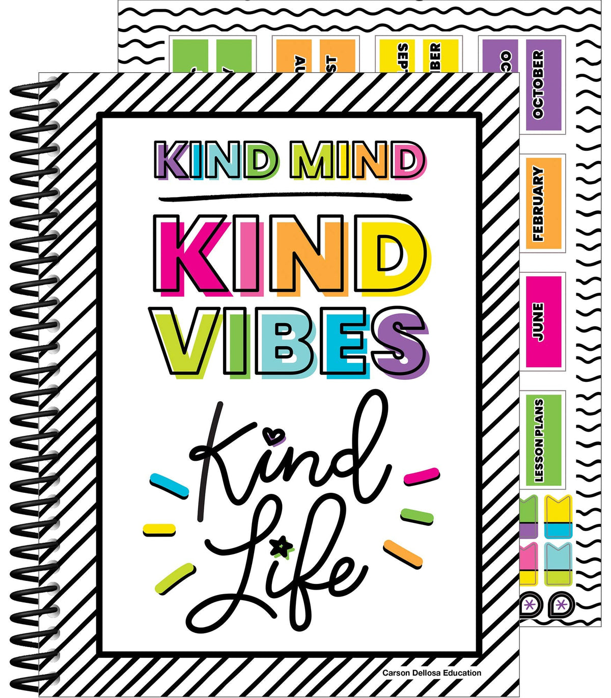Carson Dellosa Kind Vibes Teacher Planner 2026-2027, Undated 8" x 11" Lesson Plan Book With Stickers, Class Schedule and Weekly Calendar School Supplies, Classroom Must Haves and Homeschool Essentials