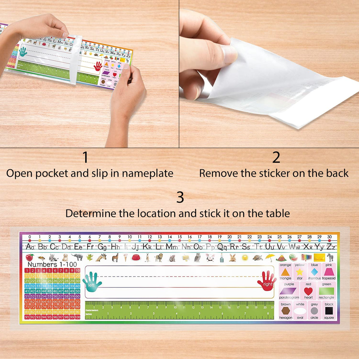 40 PCS Nameplate Pocket,14.5x4.5 Inch Adhesive Desk Nameplates Name Tag Pocket (Thickness:7 mils)