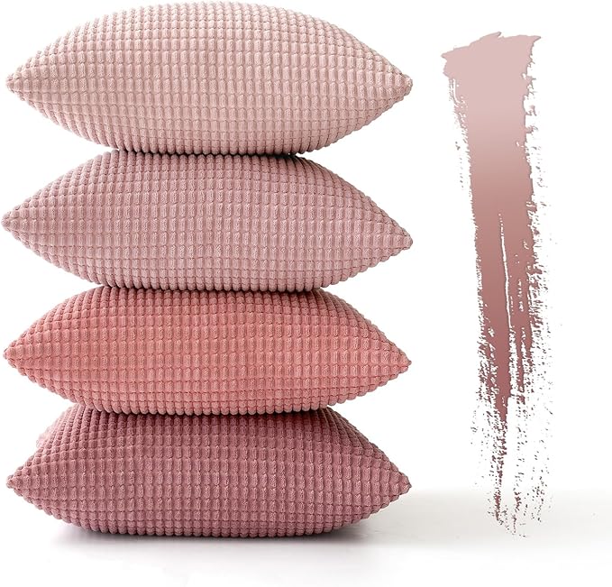 MIULEE Aesthetic Pink Spring Decorative Pillow Covers 20x20 Inch Set of 4