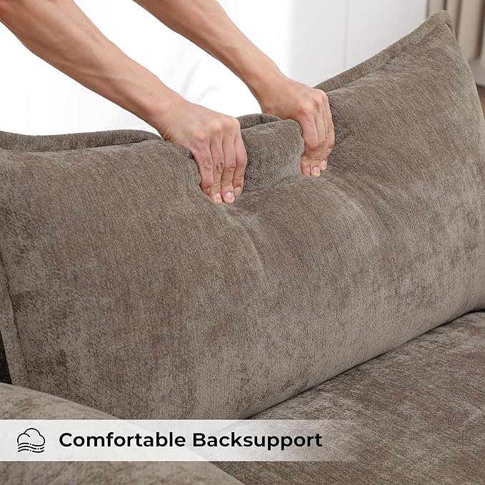 Oversized Accent Chair with Ottoman, Upholstered Armchair with Extra Thick