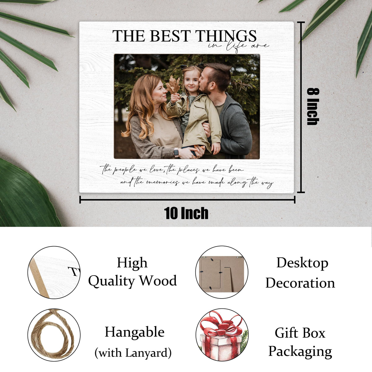 Kneaotoaji Family Picture Frame Gifts - The Best Things in Life Are the People We Love - Friends Wooden Photo Frame 5x7 for Tabletop or Wall Hanging
