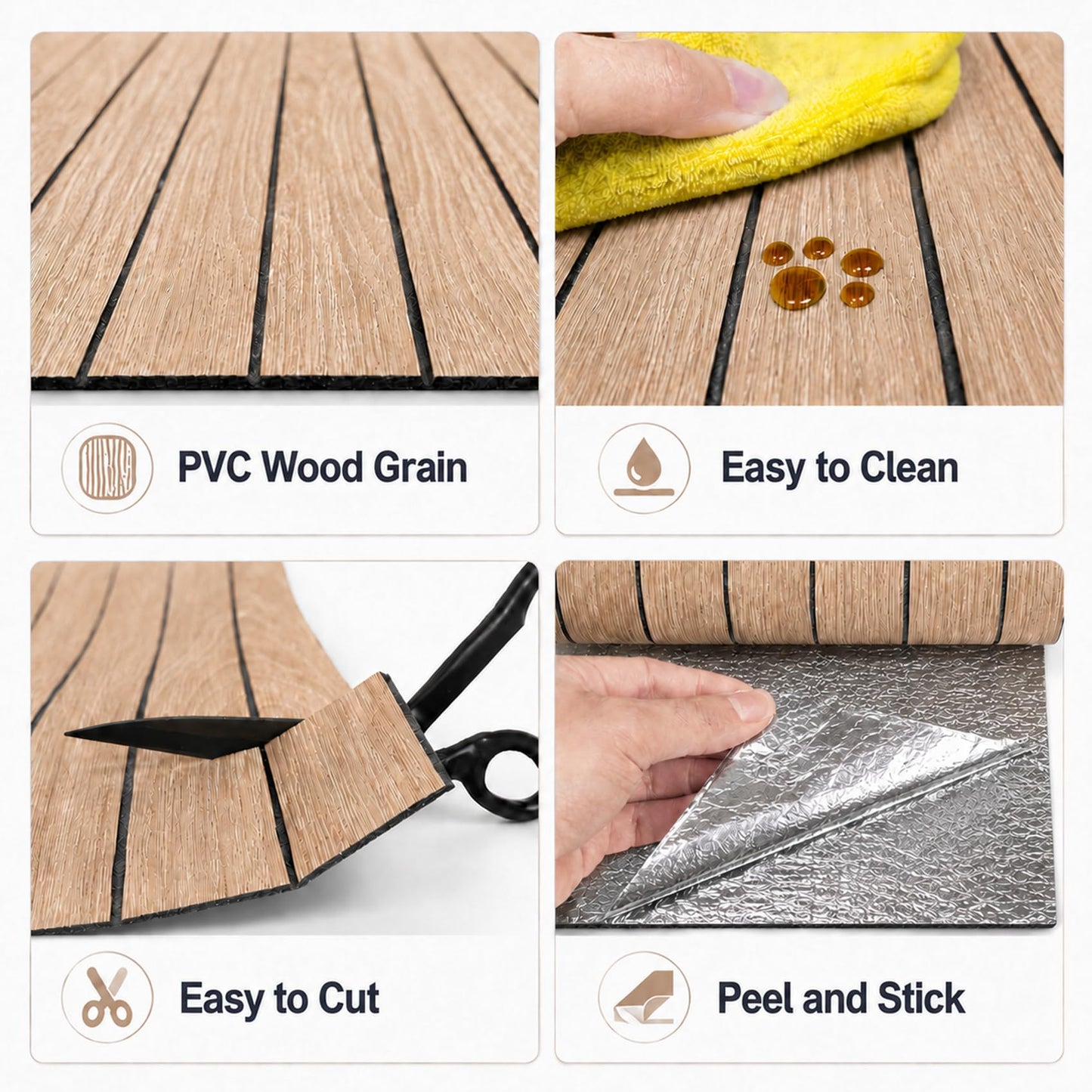 Hrboat Peel and Stick PVC Slat Wall Panel, 3D Faux Oak, 236 x 15.75 in
