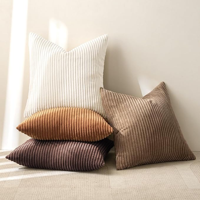MIULEE Boho Farmhouse Throw Pillow Covers 20x20 Inch Set of 4 Rustic Mordern