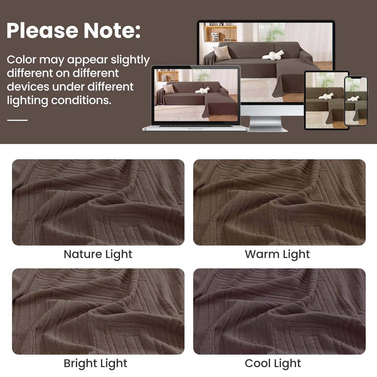CYCMACO Sectional Couch Covers for Dogs 2 Pieces, Pet Couch Covers for Sectional Sofa, Washable L Shaped Couch Cover, Couch Blanket Furniture Protector (X-Large: 78" x 110" + 78" x 118", Coffee)