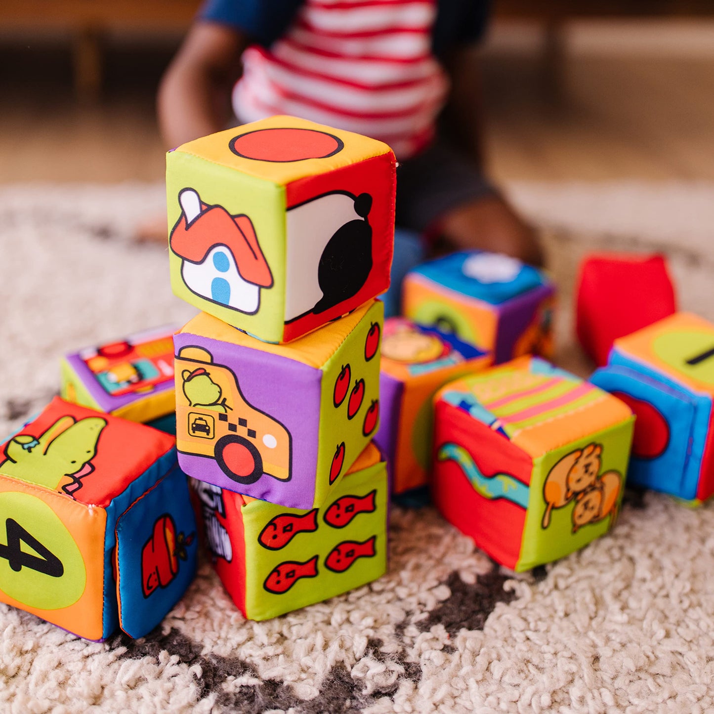 Melissa & Doug K's Kids Match and Build Soft Blocks Set