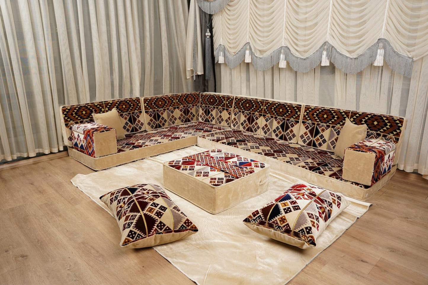 arabicsofa Traditional Floor Majlis Cushions – Modular Diwan Sectional Seating