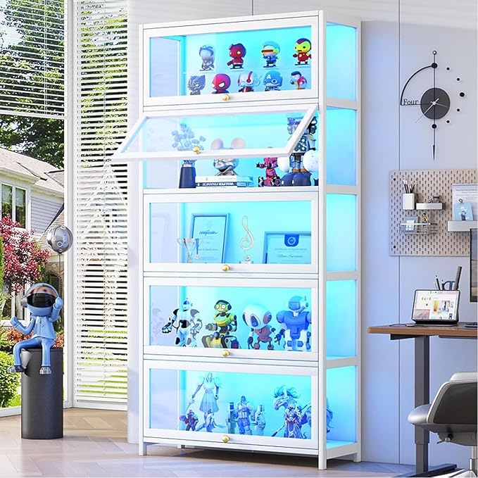 Display Cabinet with Acrylic Glass Doors 67.7'' Tall Curio Cabinet