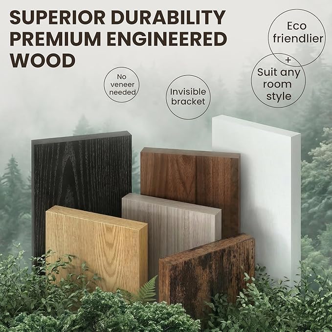 Dreamland Floating Shelves for Wall, 2 Pack Rustic Wooden Wall Shelves