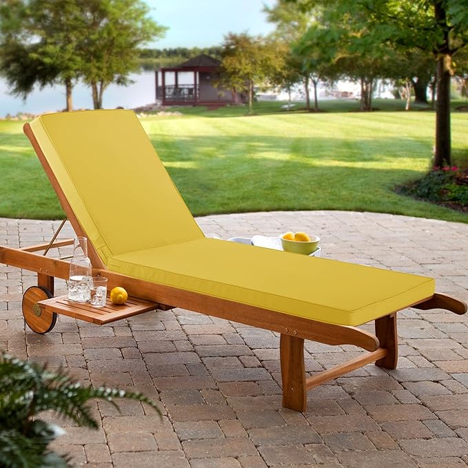 Chaise Lounge Cushion for Outdoor Furniture, Waterproof Fade and Tear Resistant