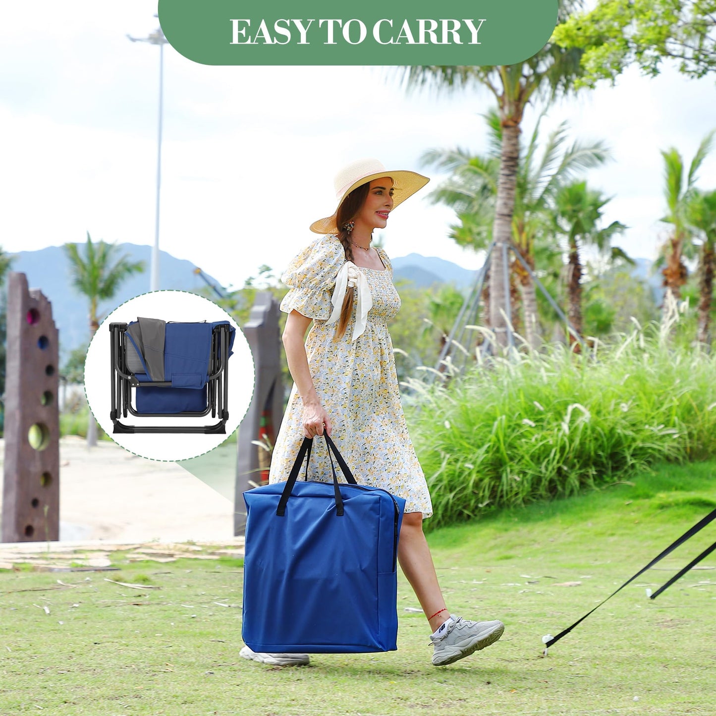 Oversized Camping Directors Chair, Portable Folding Lawn Chairs for Adults Heavy Duty with Side Table, Outdoor Foldable Camp Chair with Pocket for Beach, Fishing, Picnic, Outdoor Foldable Camp Chair