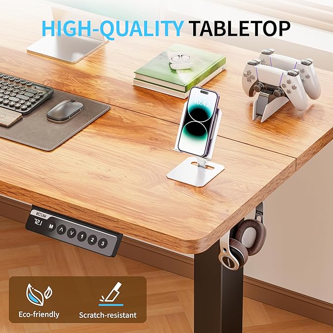 BIZUM Electric Standing Desk, 55x24 inches Height Adjustable Desk, Sit to Stand