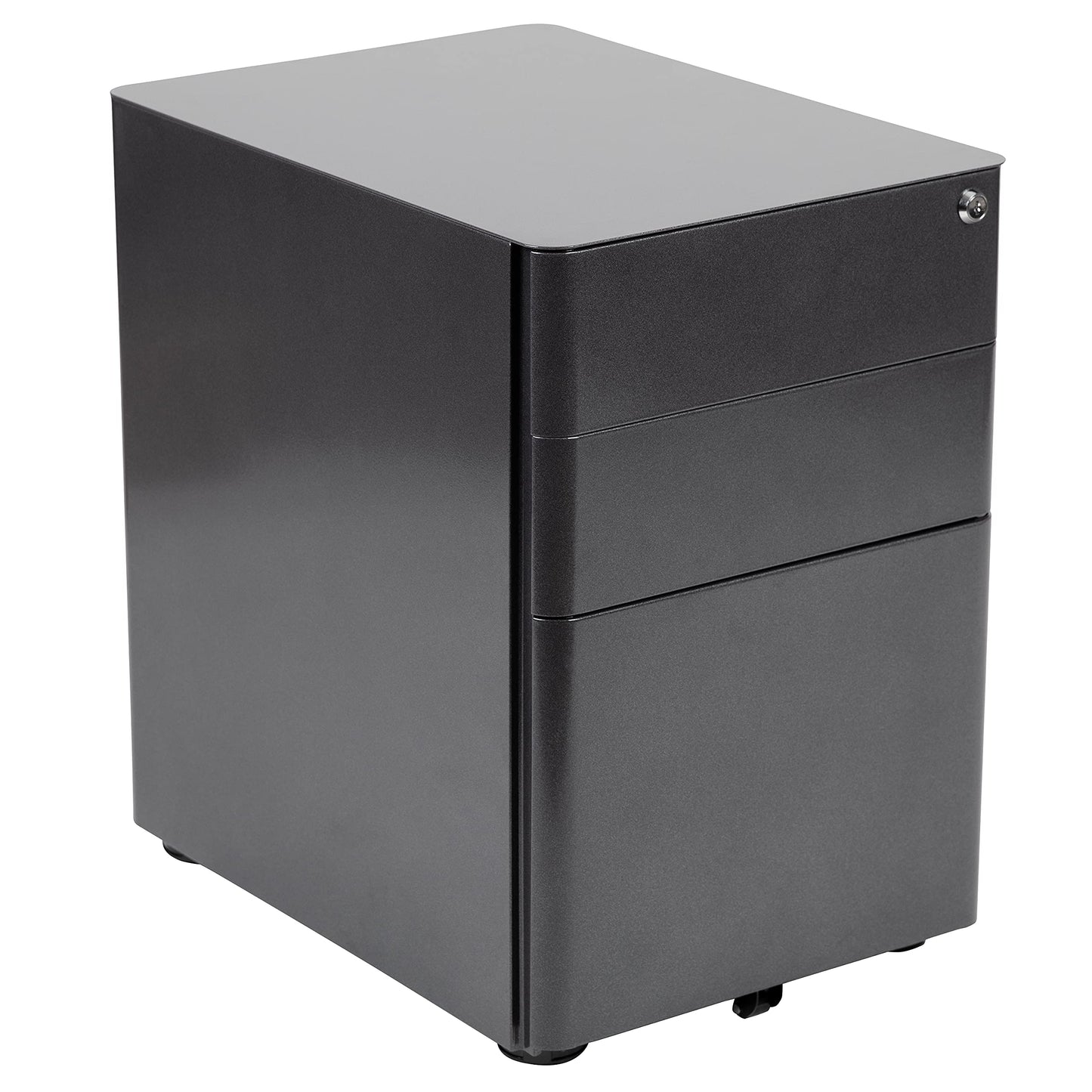 Flash Furniture Calder Work From Home Kit - Black Computer Desk, Ergonomic Mesh Office Chair and Locking Mobile Filing Cabinet with Side Handles