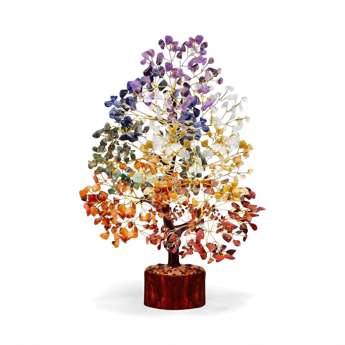 Mr.stonecreations 7 Chakra Crystal Tree of Life Natural Gemstone Vastu Tree for Home Decor, Meditation & Reiki Healing Handmade Spiritual Energy Gift (Pack of 1)