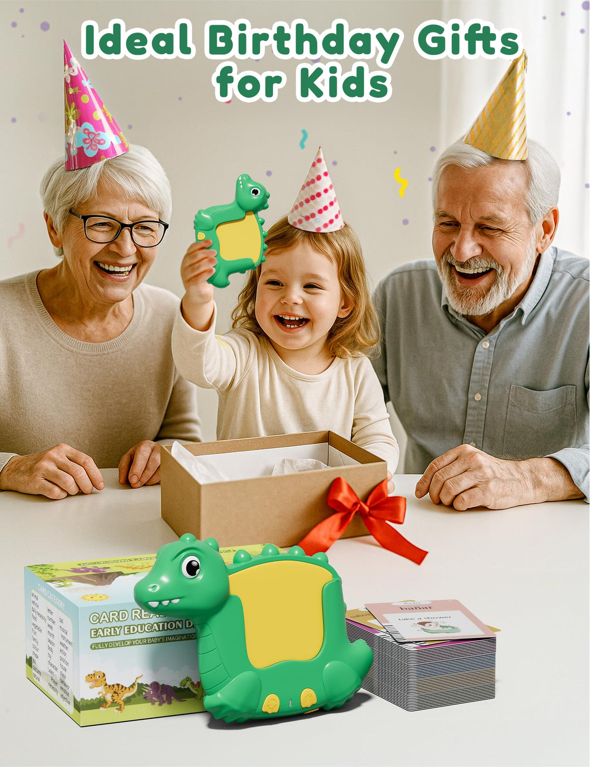 Spanish and English Talking Flash Cards for Toddlers with 510 Sight Words, Dinosaur Shaped Bilingual Buddy Pocket Speech Therapy Autism Toys, Educational Learning Toys Gift for Kid Boys Girls