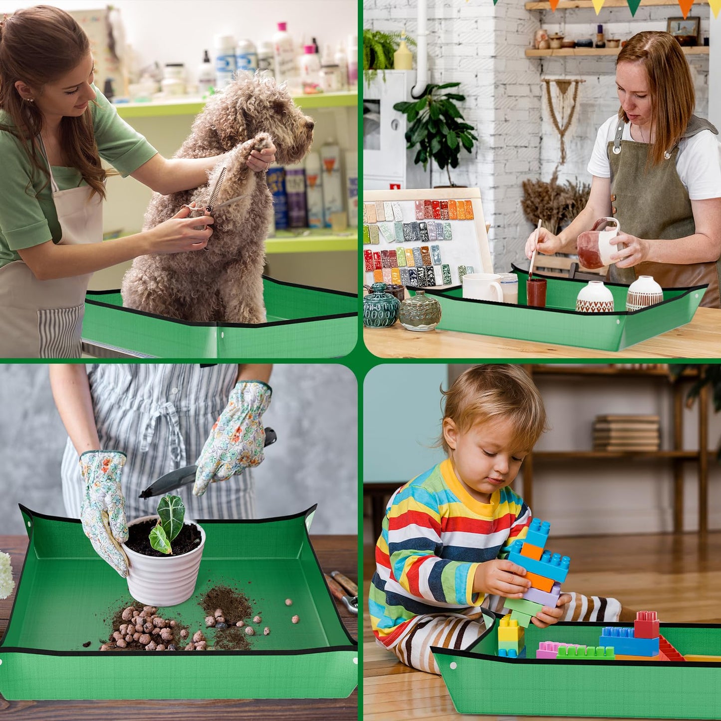 AltarreT Repotting Mat for Indoor Plant Transplanting and Mess Control, 26'' x 26'' Waterproof Potting Succulent Tray Portable Gardening Mat Gift for Plant Lovers