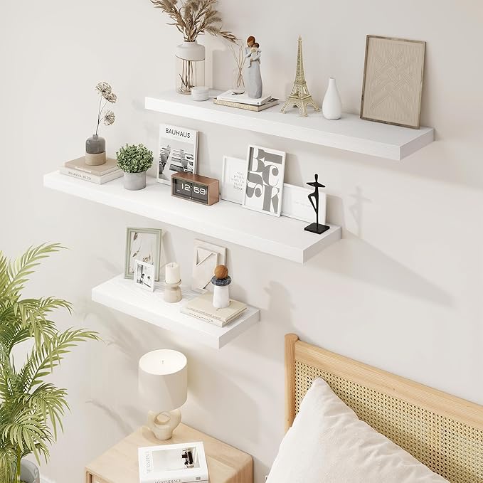Acovy 16 Inch Floating Shelves, 9.3" Deep Floating Shelf Wall Mounted, Rustic