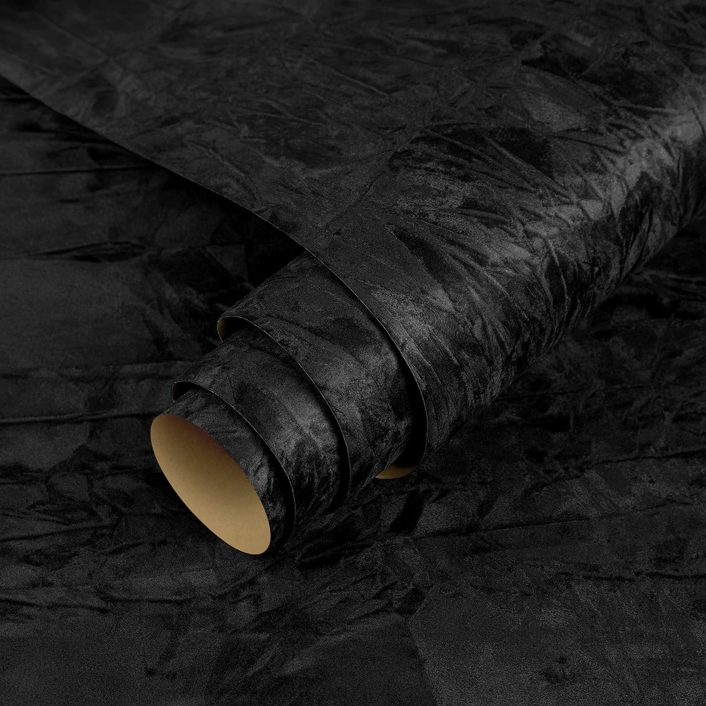 ReWallpaper Black Contact Paper Peel and Stick Soft Flocked Velvet Wallpaper Self Adhesive Removable Wall Paper for Cabinets Shelves Drawer Jewelry Box Liner Closet Matte DIY Home Decor 17.5in x 6.5ft