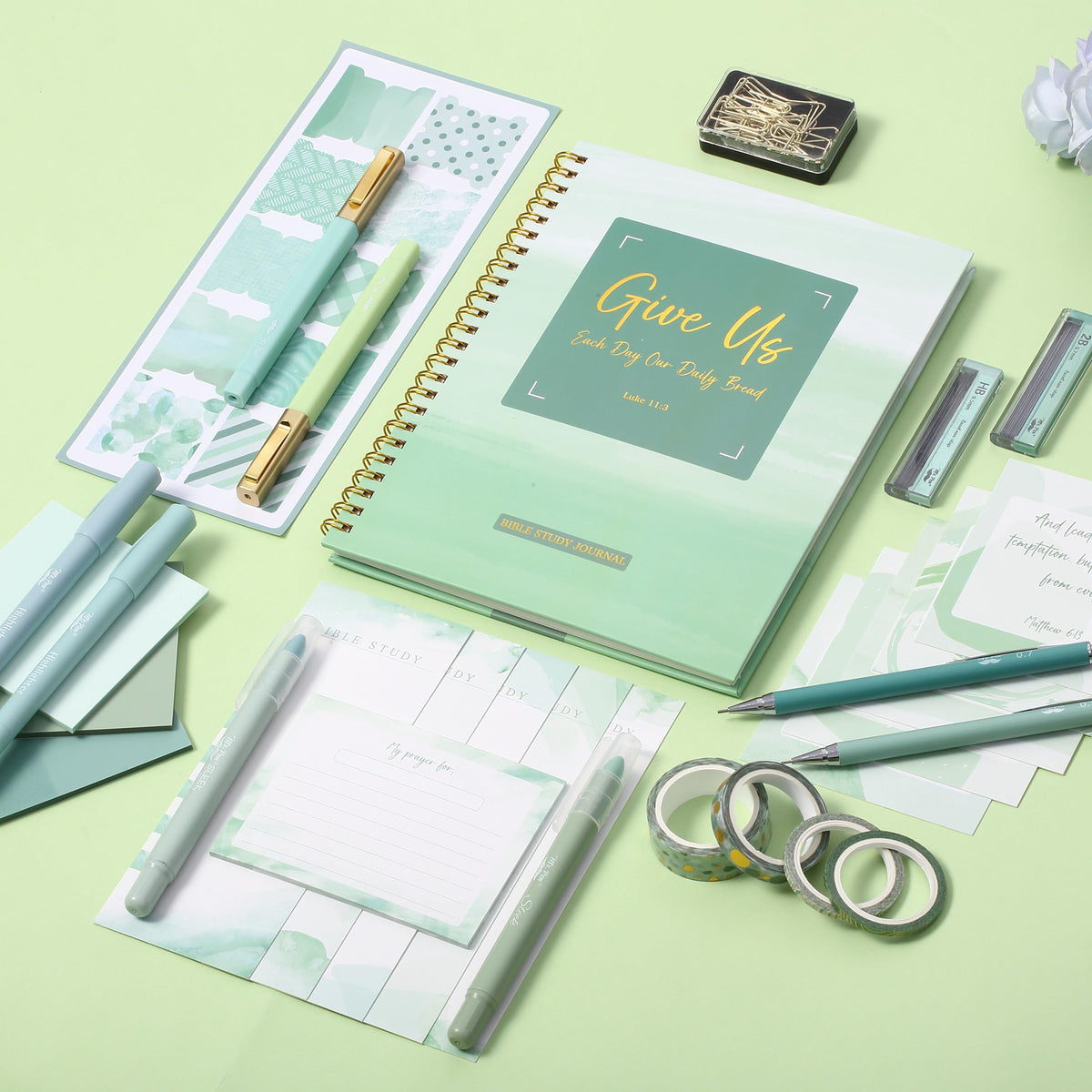 Mr. Pen- Bible Journaling Kit for Women, Bible Highlighters and Pens No Bleed, Notes, Tabs, Washi Tape & Journal for Devotions, Prayer & Christian Gifts