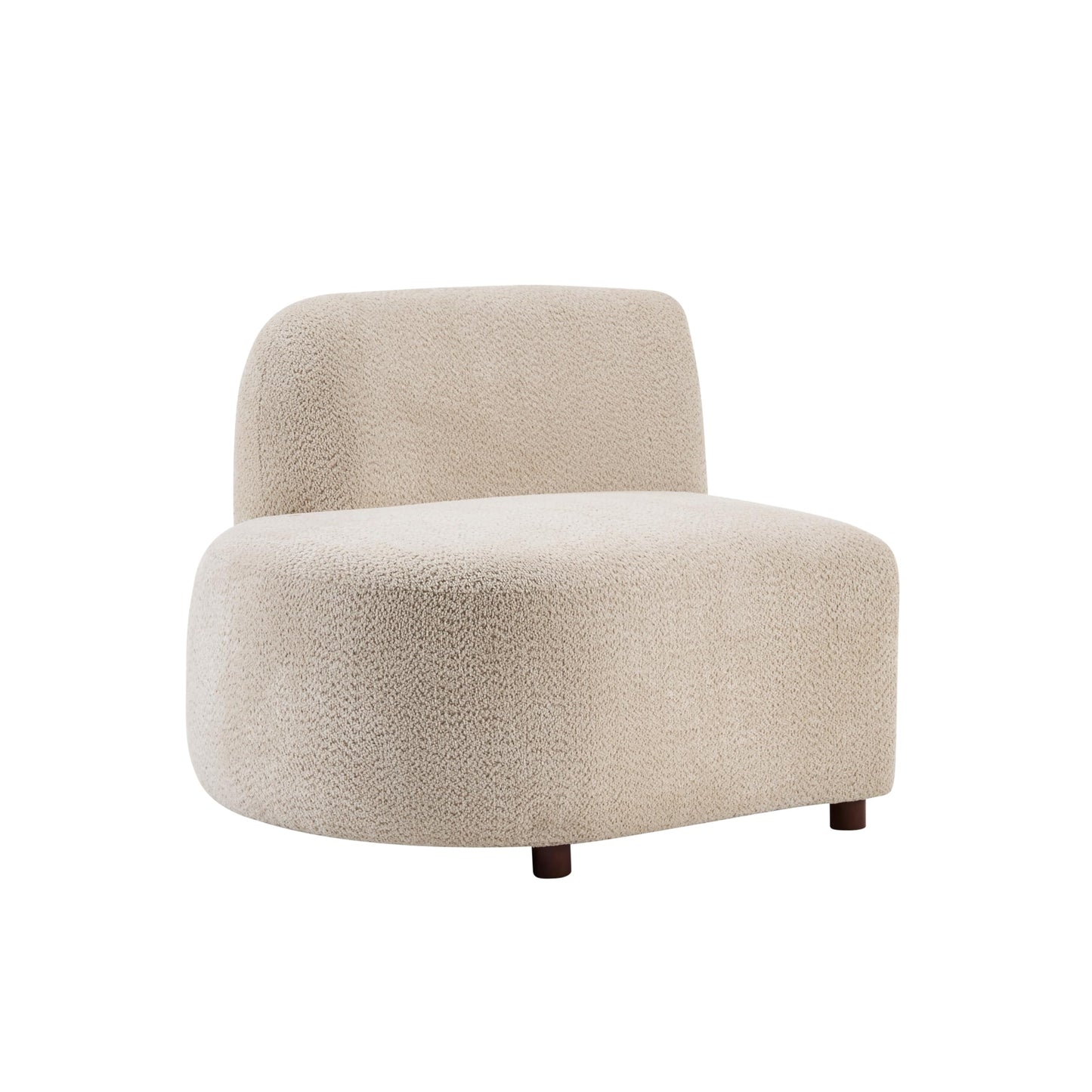 Christopher Knight Home Karia 73" Boucle Upholstered Sectional Sofa, Armless 2-Seater Home Sofa Living Room, Sturdy Wooden Frame Loveseat with Curved Design, Cloud Couch with Deep Seat, Beige