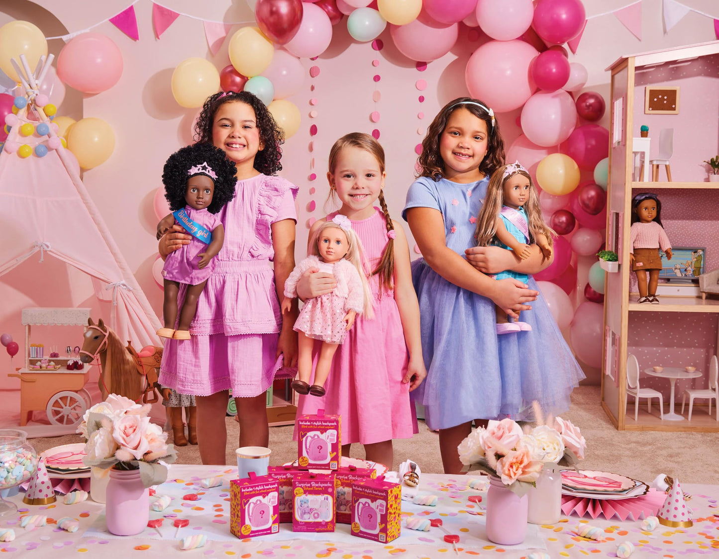 Our Generation – 18-inch Doll Accessories – Desk & Chair Dollhouse Furniture – School Supplies Set – Pretend Play – Toys for Kids Ages 3 & Up – Brilliant Bureau Desk Set