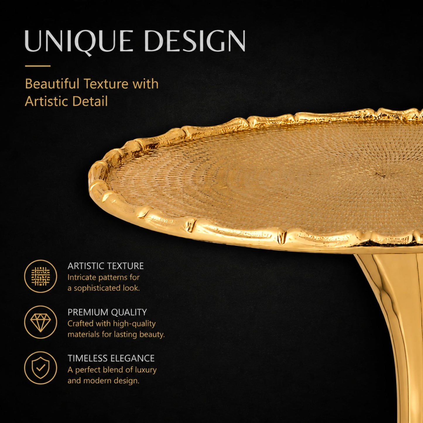 Alpha Living Home End Table for Living Room, 18" Round Metal Side Table with Pedestal Base for Small Spaces, Modern Gold Accent Coffee Table for Bedroom, Balcony & Indoor Use
