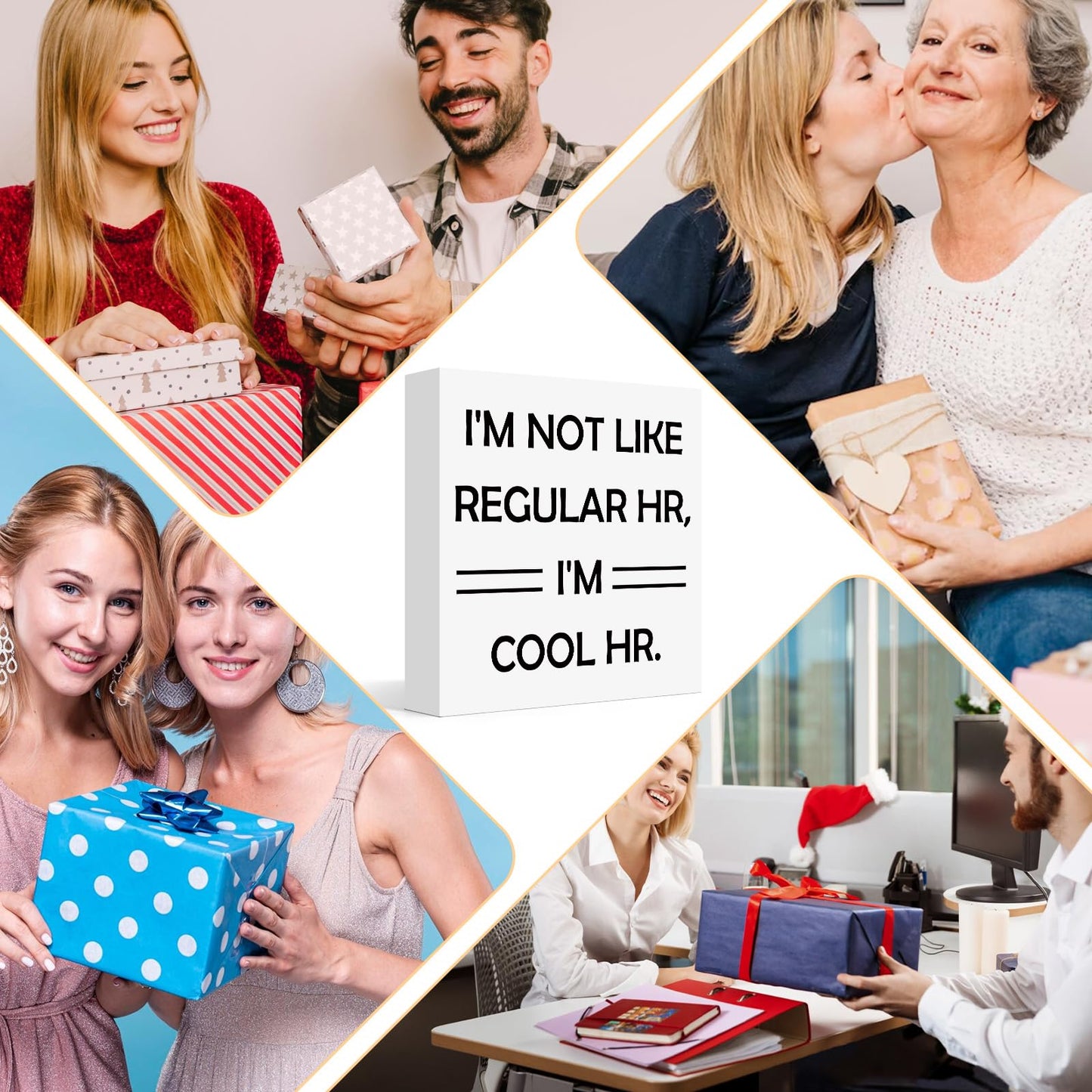 Human Resources Office Decor Funny Office Gifts for Women Men HR Boss Day Retirement Christmas Birthday Gifts for HR Coworkers Manager Director Office Cubicle Table Shelf Decoration 5x5 Inches