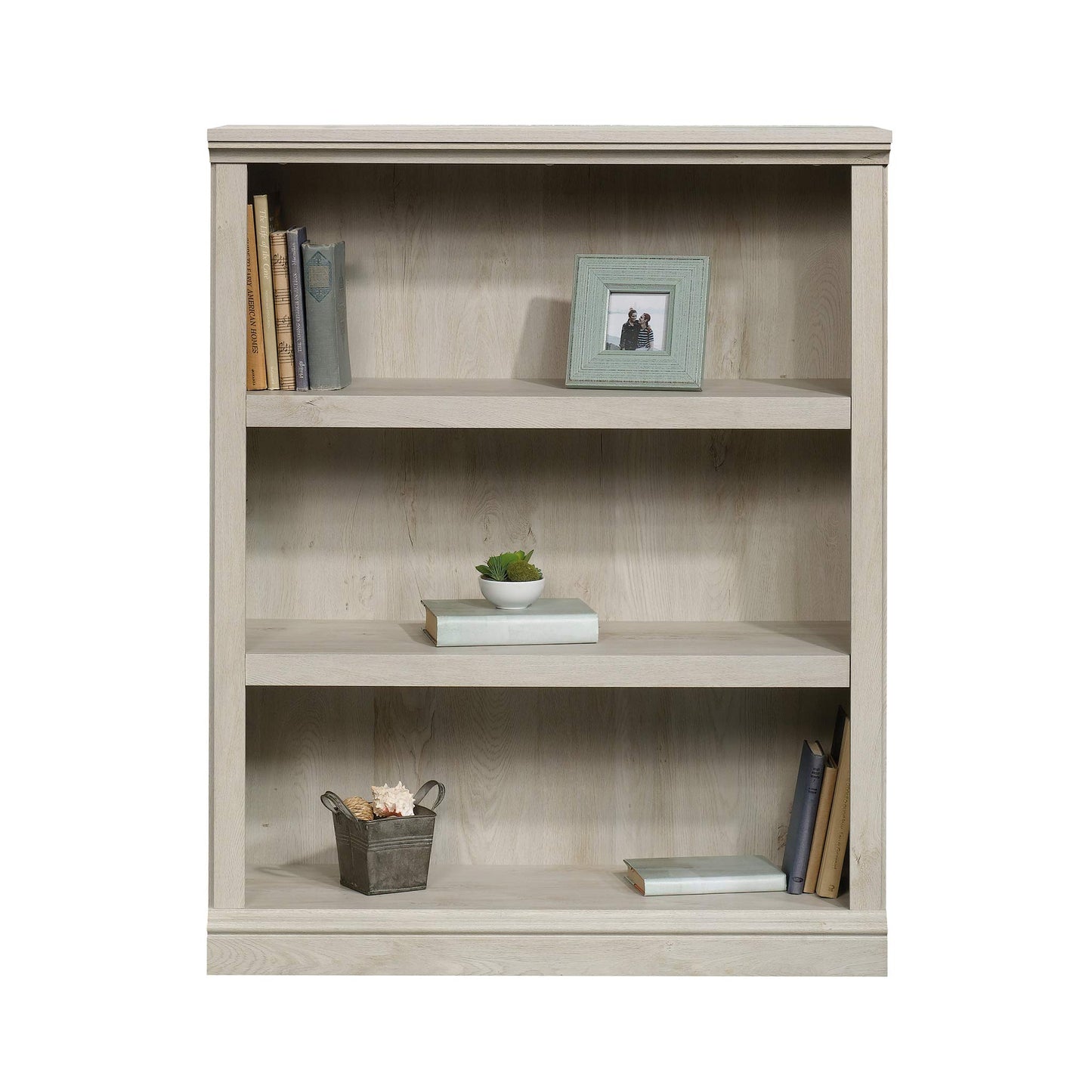 Sauder Miscellaneous Storage 3-Shelf Bookcase/ book shelf, Chalked Chestnut finish