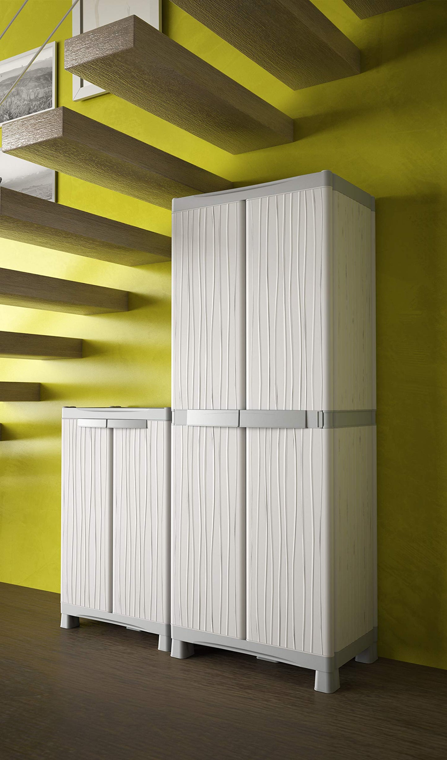 Terry, 3700 UW Base, 2-Door Vertical Divider Cabinet, 4 Internal Shelves - 70x43.8x181.8 cm