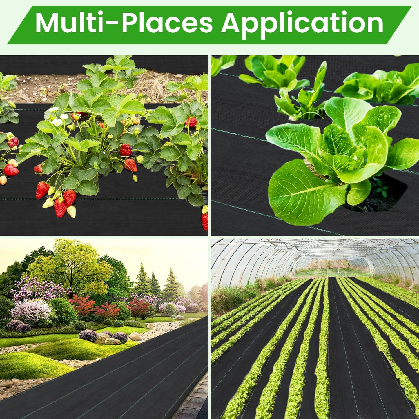 Rintea 6FTX300FT Weed Barrier Fabric, 3.2oz Landscape Fabric, Durable Weed Barrier Fabric Heavy Duty with 20 U-Shaped Securing Pegs for Landscaping Weed Blocker Garden Bed Cover, Commercial Driveway