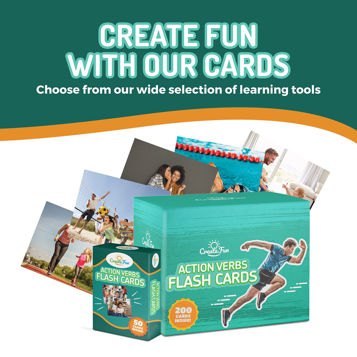 50 Action Verbs Flash Cards - Vocabulary Builder for Speech Therapy, ESL & Homeschooling | Realistic Diverse Pictures for Kids & Adults with Autism, Dementia, Aphasia, SLP | Educational Learning Cards