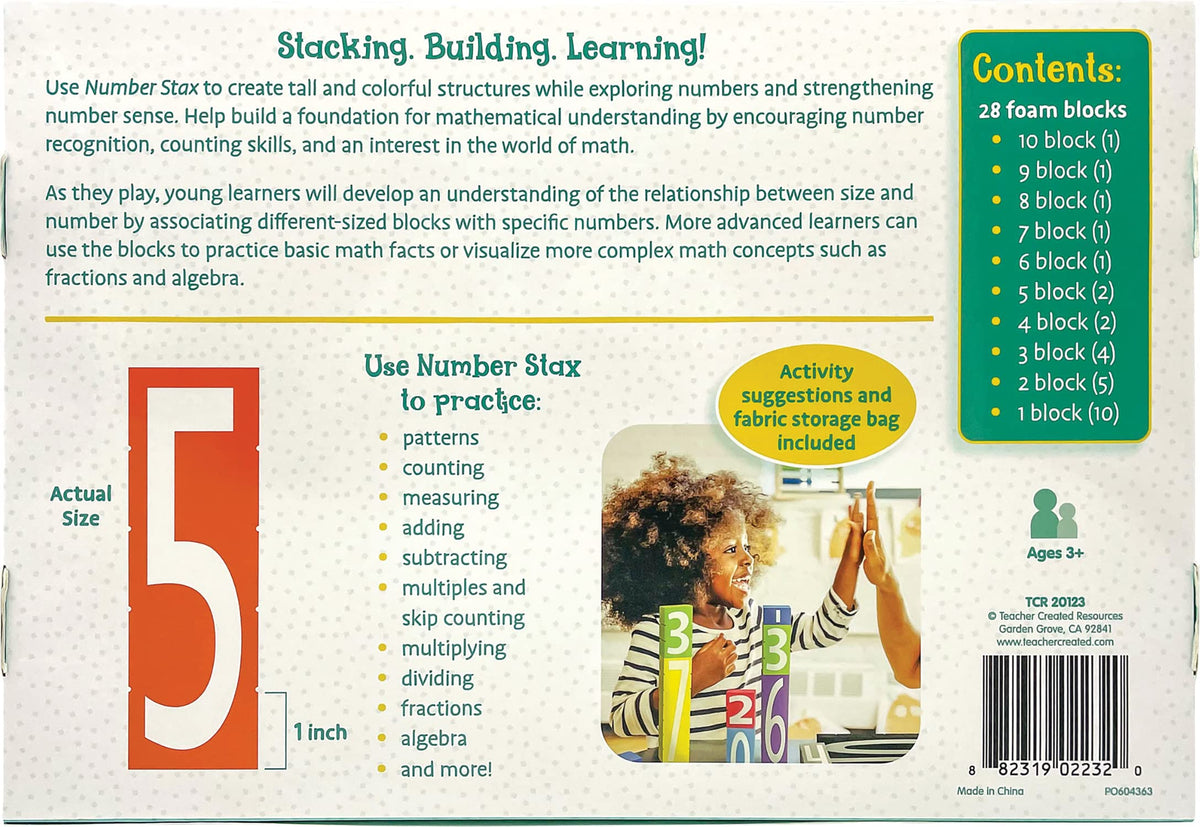 Teacher Created Resources Number STAX - Stacking Foam Number Blocks (TCR20123)