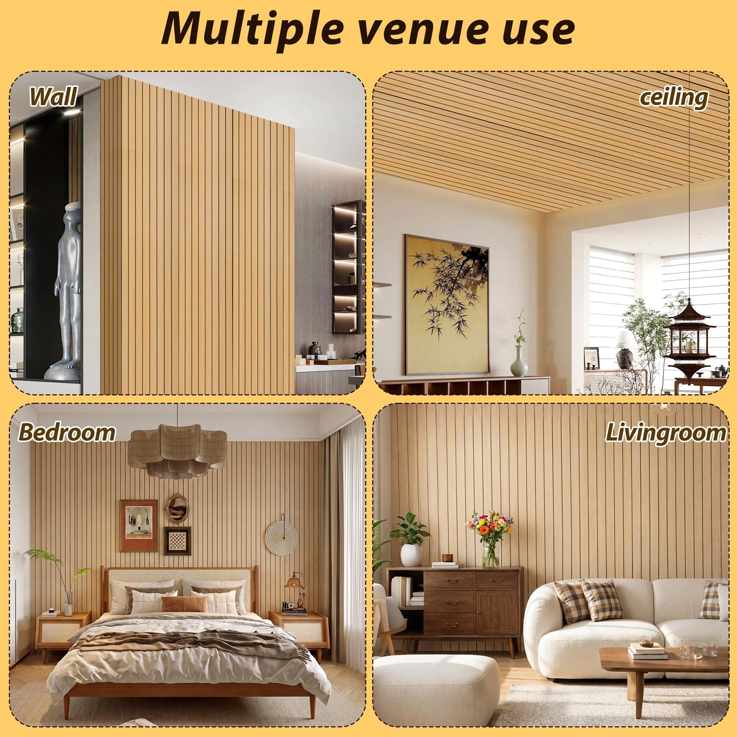 meiqidi 118" x 15.7" Peel and Stick Slat Wall Panel – Self-Adhesive 3D Wood Grain Wall Panels Waterproof PVC Fluted Paneling Wood Wallpaper for Living Room Ceiling Decor