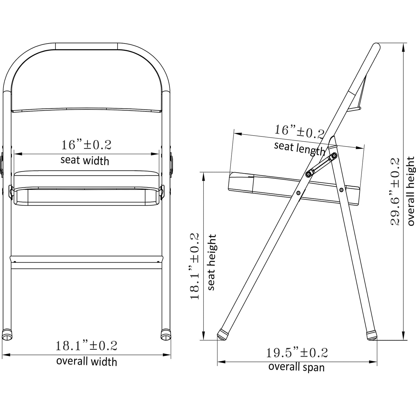 Lorell LLR62532 Padded Seat Folding Chairs - 4/CT