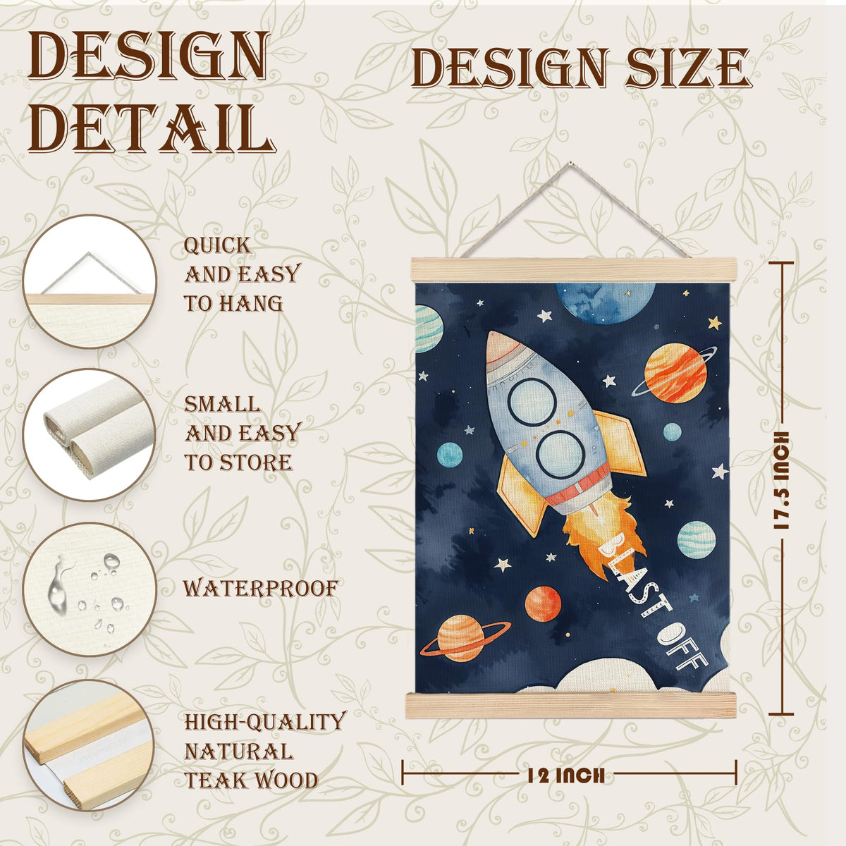 URLLUAE Solar System Poster Hanger Frame, Outer Space Room Decor, Solar System for Kids, 12x16 Inches Set of 2