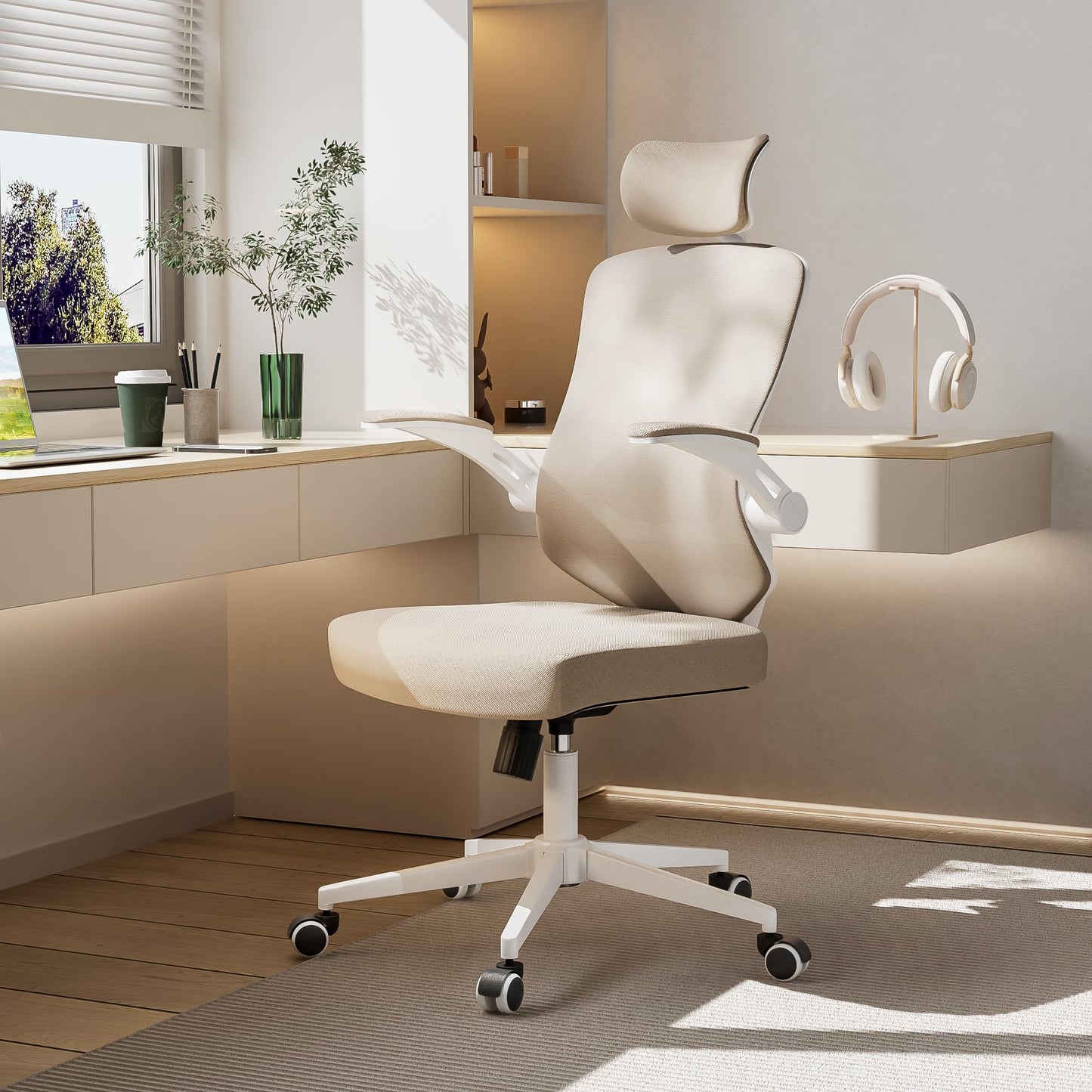 balmstar Ergonomic Office Chair Desk Chair - Mesh Computer Chair with 360° Swivel Wheels, Adjustable 90-130° Recline & Lumbar Support for Home Office, Supports up to 350lbs