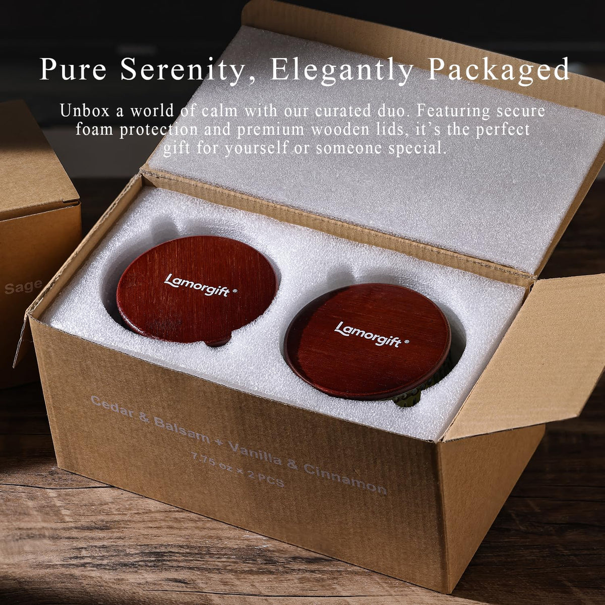 2 Pcs Soy Wax Scented Jar Candles Set, Vanilla Cinnamon & Cedar Balsam- Scented Candles for Home, 7.5oz Each, Up to 52 Hours Burn Time, Decorative Aromatherapy Candle for Relaxation & Luxury Gifting