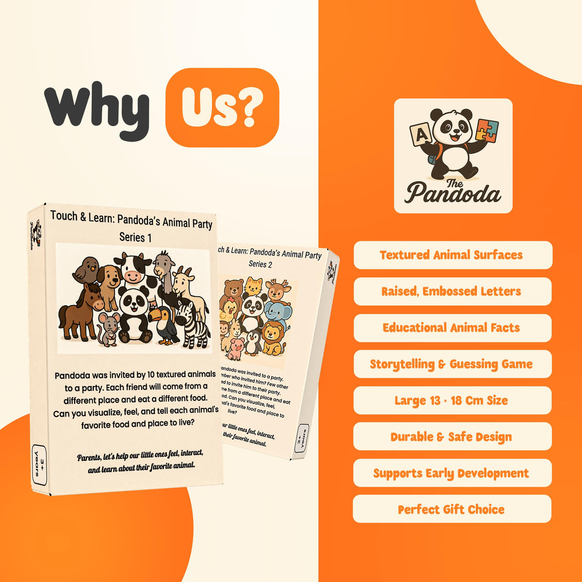 Touch & Feel Textured Animal Flashcards ā Montessori Sensory Cards with Embossed Letters for Toddlers | Speech Development, Visual Learning, Travel and Autism-Friendly Play & Party Favors (Series 2)