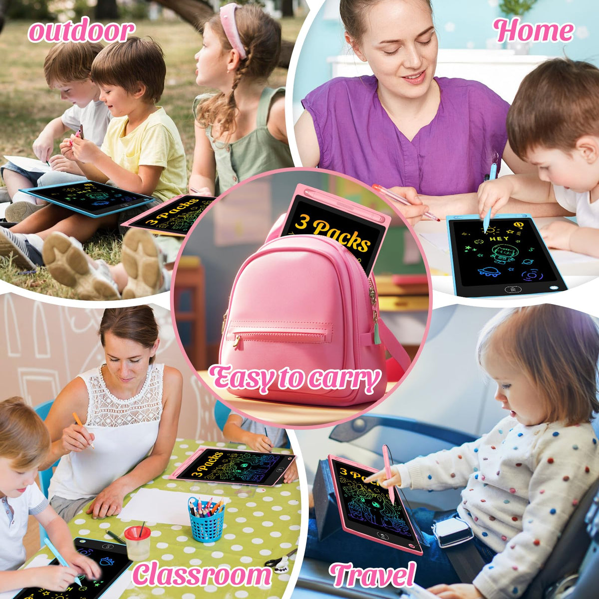 20 Pack LCD Writing Tablet for Kids - Erasable and Reusable Toddler Doodle Board in 8.5 inch, Ideal Drawing Pad for Learning Toy for Ages 3-8, Gift for Girls Boys (20 Pack)