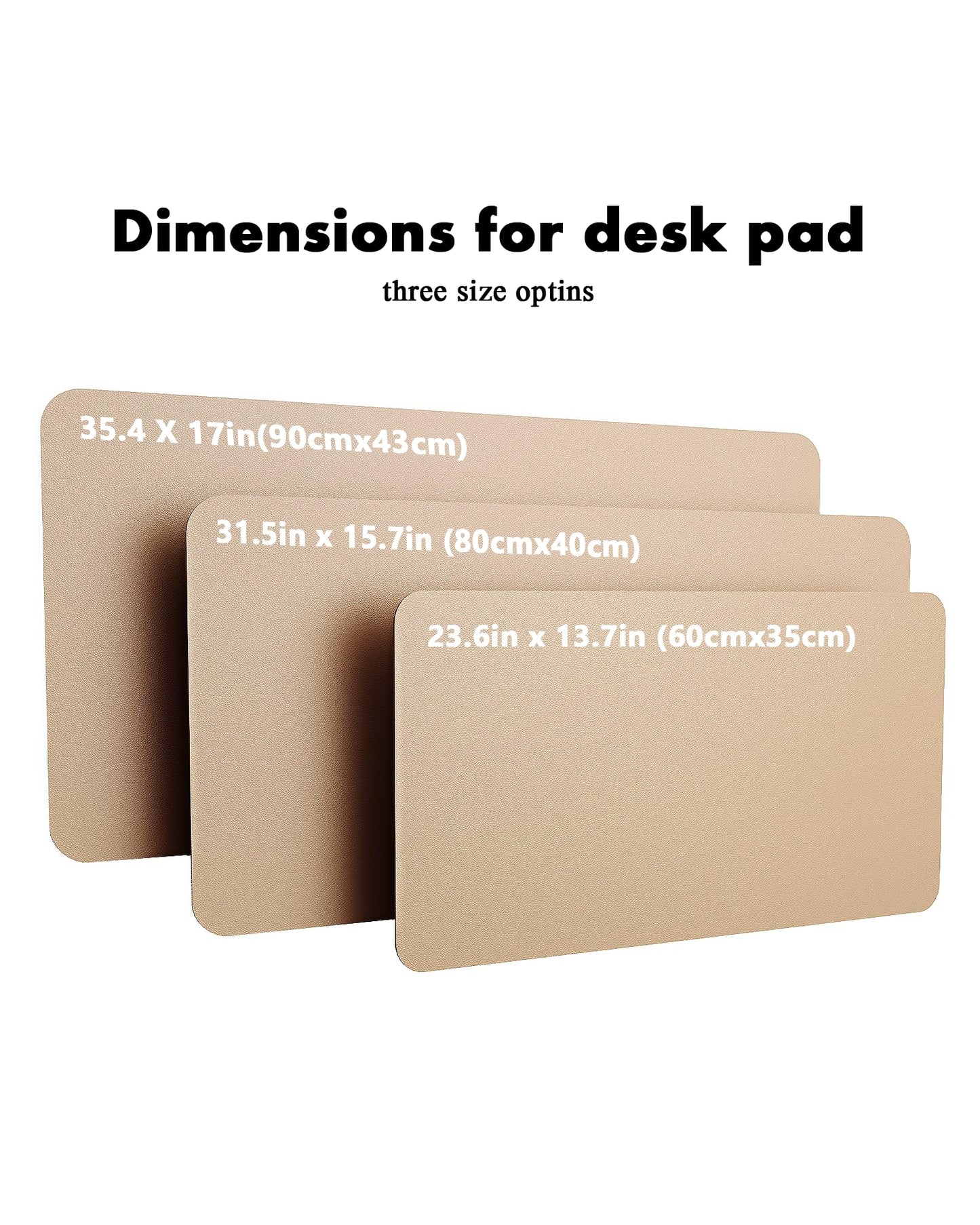 YSAGi Double-Sided Desk Pad, Leather Desk Mat, Eco Cork Desk Pad Protector, Large Mouse Pad for Desk, Waterproof Desk Blotter Pad, Writing Pad for Office/Home(23.6"x13.7",Apricot)