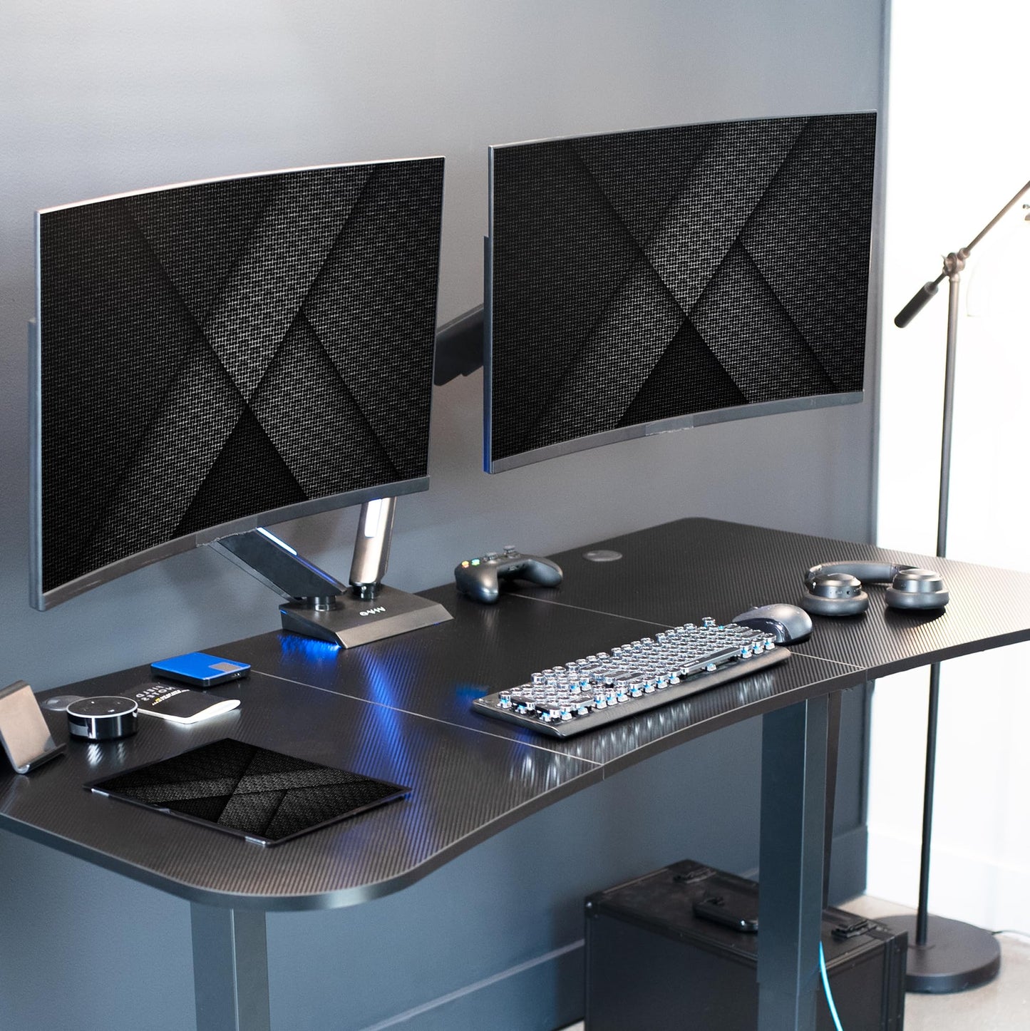 VIVO 63 x 32 inch Universal Table Top for Standard and Sit to Stand Height Adjustable Home and Office Desk Frames, Black Carbon Fiber Desktop, DESK-TOP1R