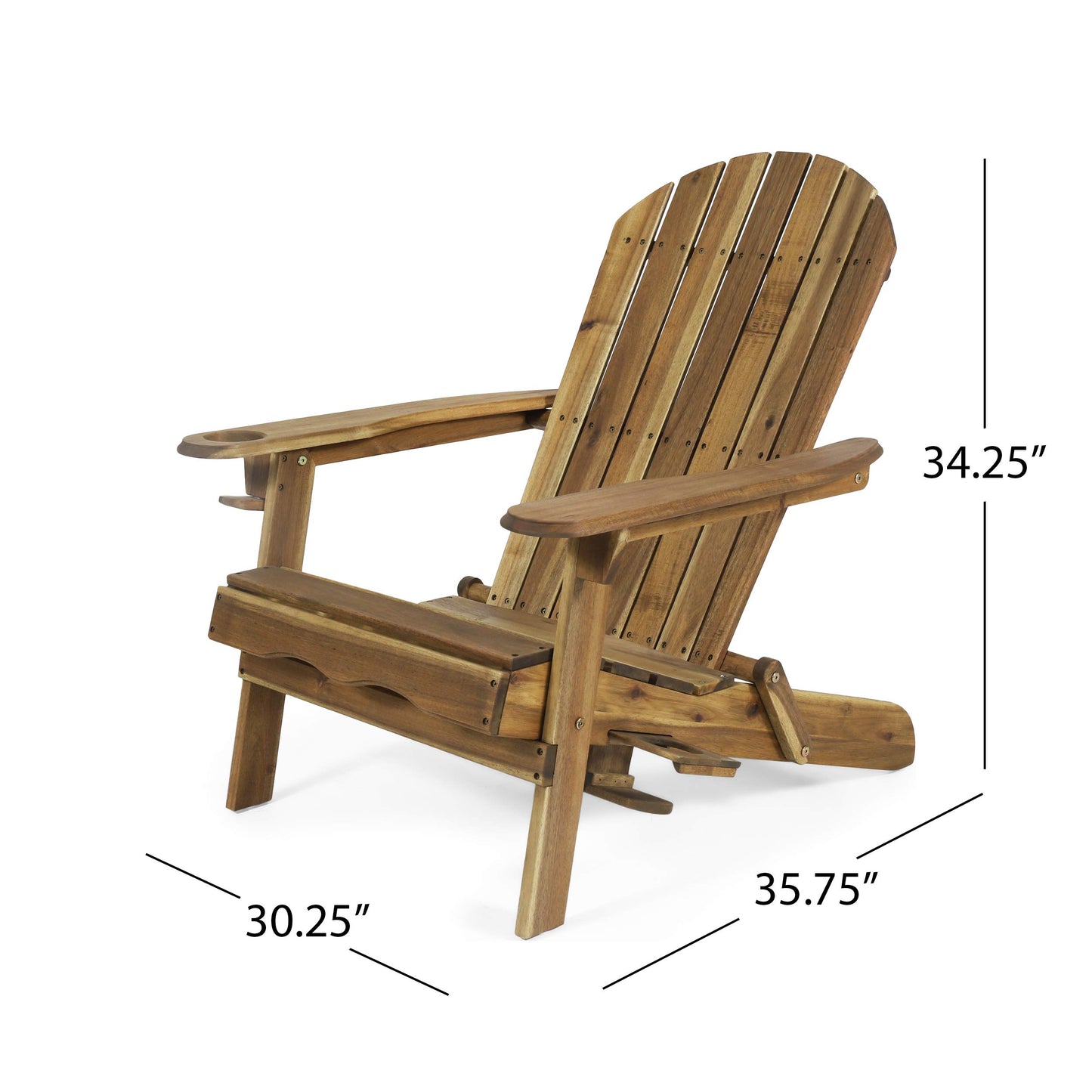 Christopher Knight Home Cynthia Outdoor Acacia Wood Folding Adirondack Chair, Natural