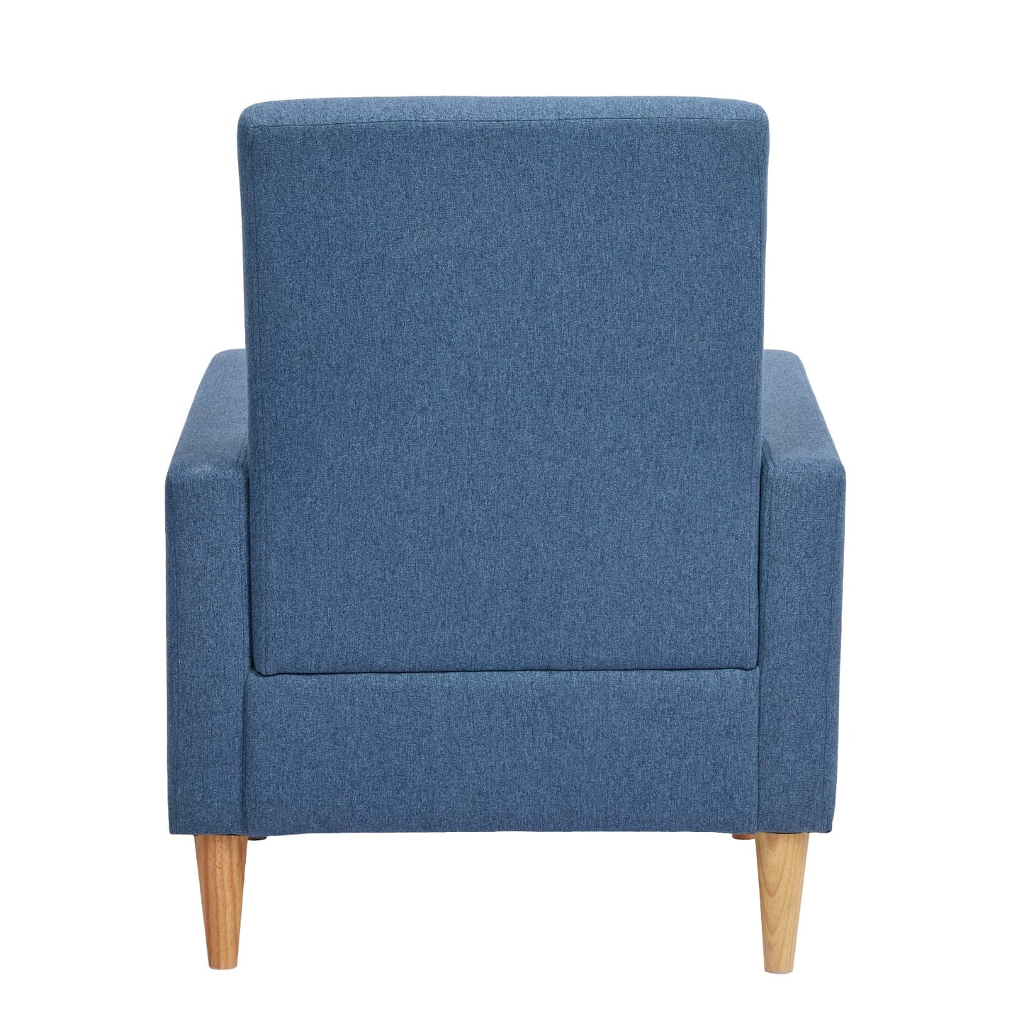COLAMY Modern Upholstered Accent Chair Armchair with Pillow, Fabric Reading Living Room Side Chair,Single Sofa with Lounge Seat and Wood Legs, Blue
