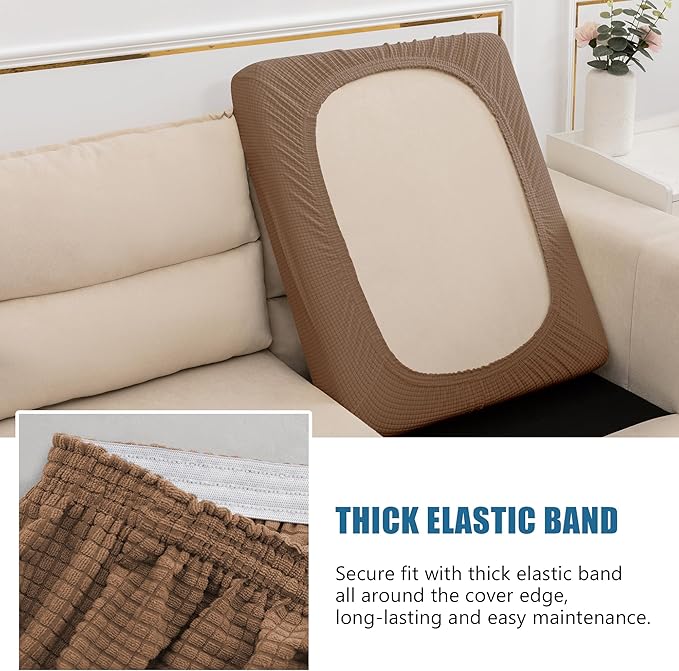 Water Repellent Couch Cushion Cover Loveseat Cover, Stretch Sectional Sofa Seat