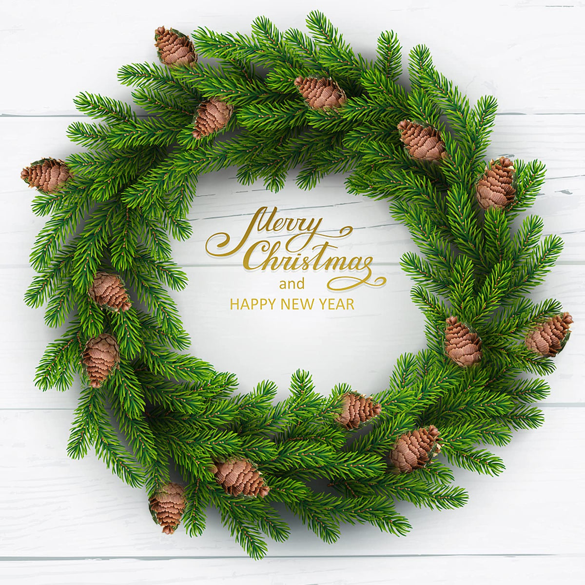 Watayo 8 Pcs Large Artificial Pine Needles Branches- 16" x 7" Christmas Fake Greenery Pine Picks with Pinecone- Faux Pine Leaves Sprigs for Christmas Garland Wreath & Home Garden Decoration